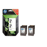 Paquete de 2 cartuchos HP 56 de tinta negra para impresin por inyeccin de tinta (C9502AE#301)